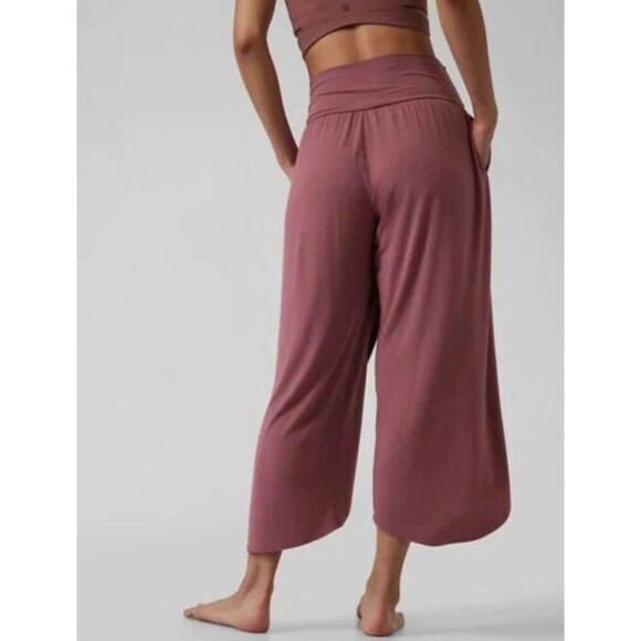 ATHLETA Release Womens Pants Medium M Tawny Rose Soft Open Relaxed Yoga Lounge - Picture 2 of 7